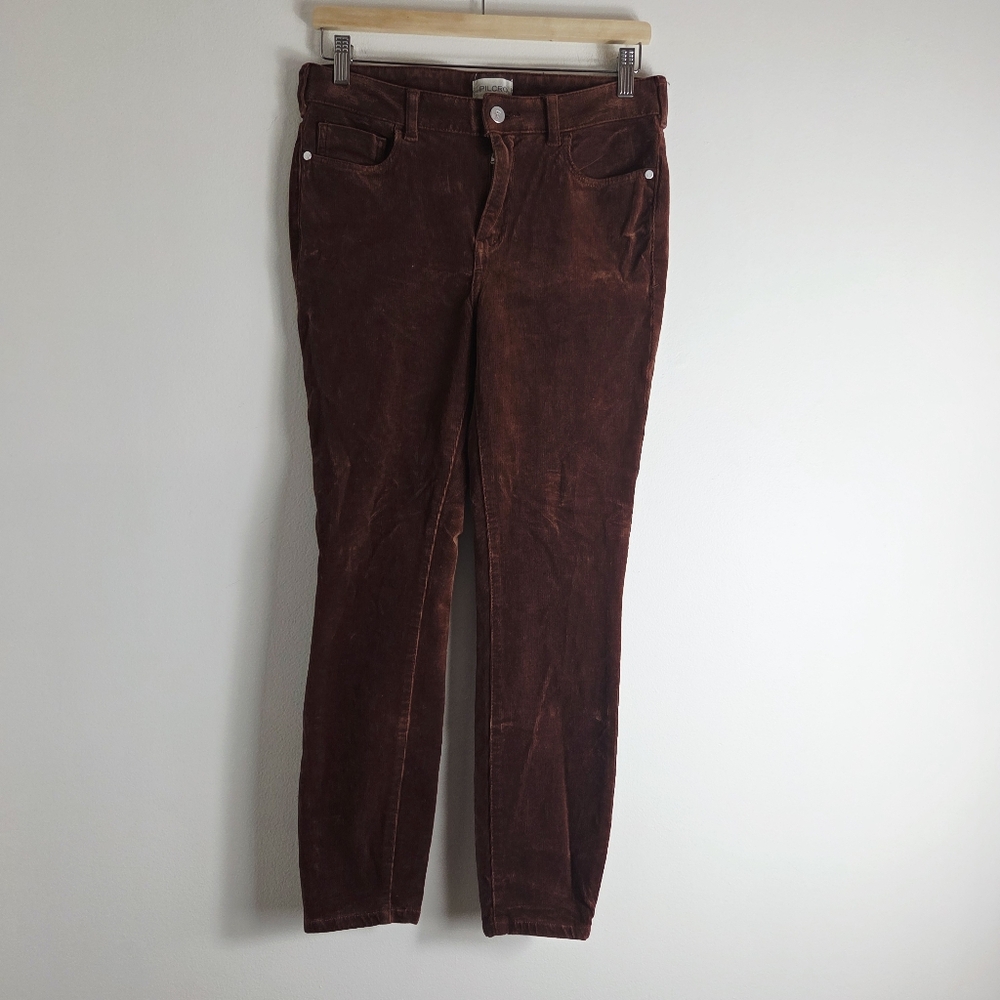 Pilcro High Rise Brown Corduroy Skinny Pants